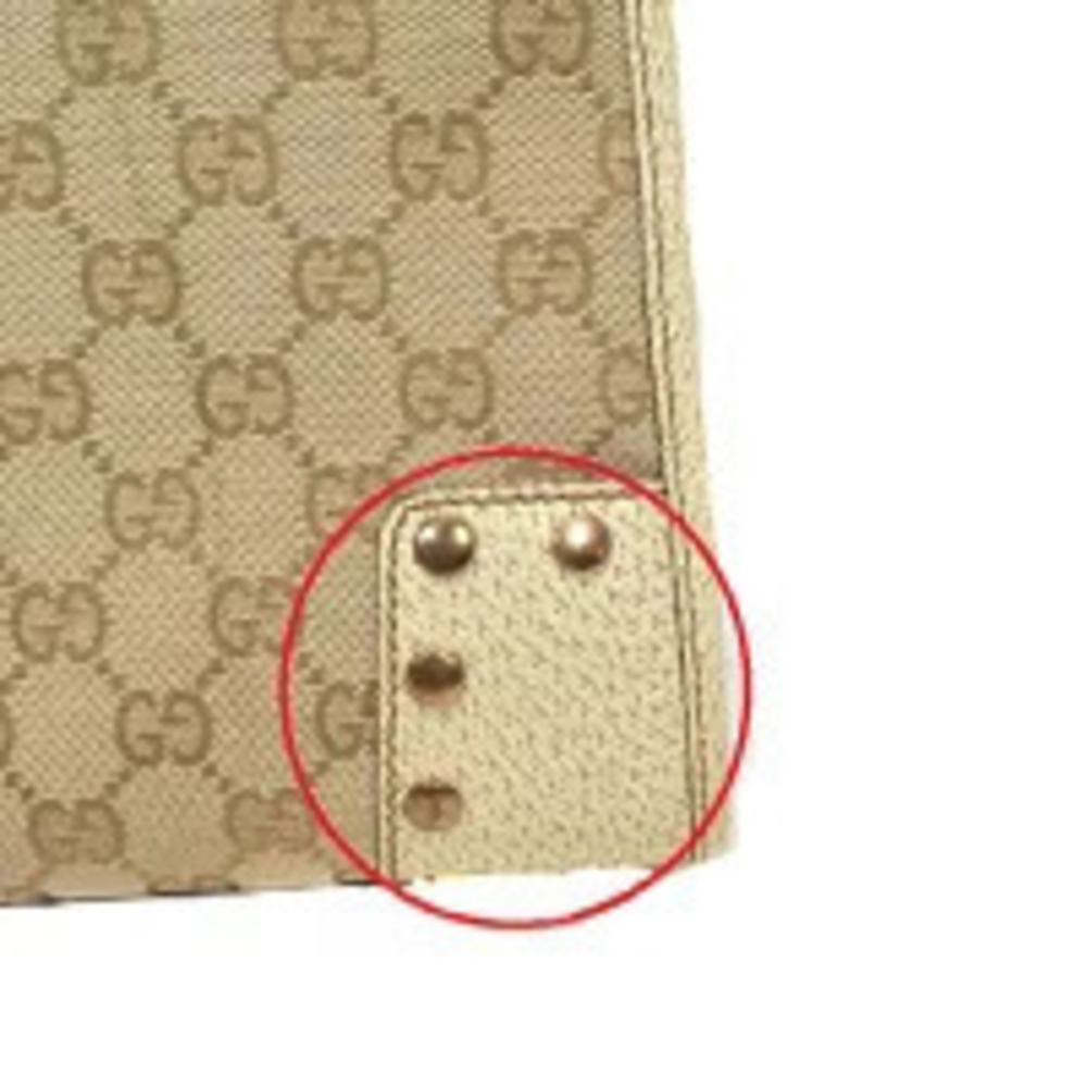 Gucci Canvas Bag Handbag GG Beige Tote
